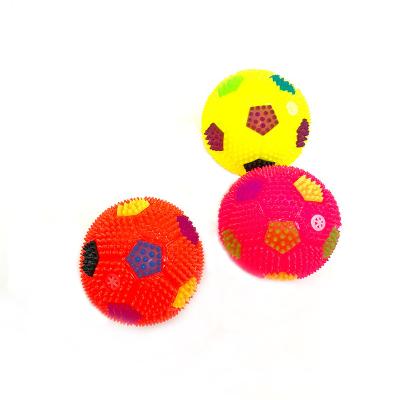 China Bounce Soft Toys Promotional Squeeze Ball LED Ignition Toys Bounce Flashing Soccer Balls Kids Spiky Toys Promotional Soccer Balls for sale