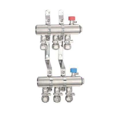 China Hot Selling 2-10 Way Flexible 1 Inch Brass Manifold For Floor Heating Systems for sale