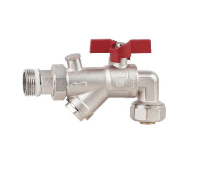 China General Compression Angle Brass Strainer Ball Valve With Union 3/4