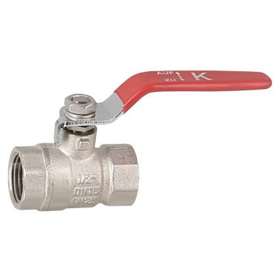 China General Nickel Plated Brass Ball Valve PN25 With Red Steel Handle 1/4