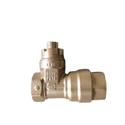 China General Magnetic Lockable Brass DN20 Gate Valve With Check Valve For Water Meter 3/4