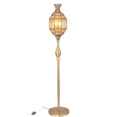 China Restaurant Decorative Copper Standing Lamp Copper Retro Floor Lamp for sale