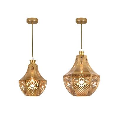 Chine Lumière à pendentif en cuivre moderne à tête unique en or Lumière à pendentif en verre en cuivre avec source de lumière LED à vendre