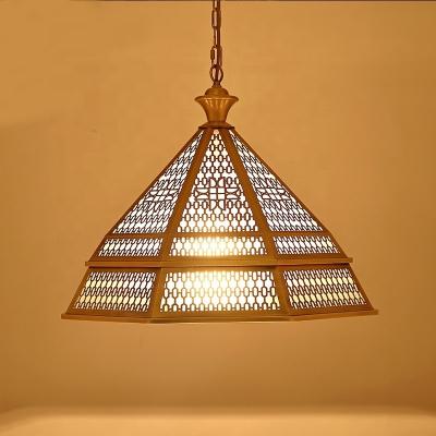 China Powerful LED Copper Chandelier Luxury European Style Lighting Decorative Light Arab Muslim Vintage Style Copper Chandelier for sale