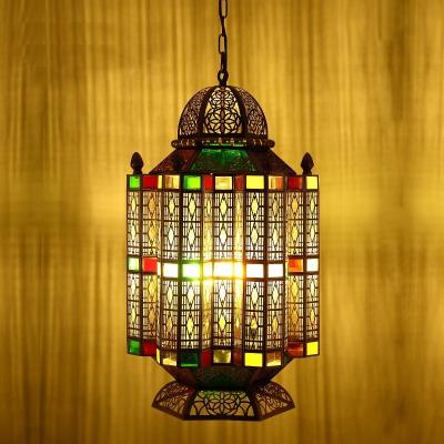 China Copper Glass Shade LED Chandelier European and American Modern Indoor Lighting with High Color Rendering Index Ra 80 for sale