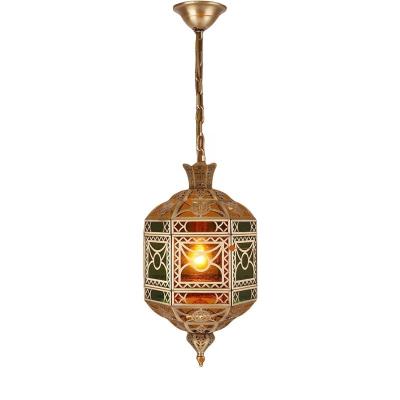 China Hotel Dining Room Living Room Decorative LED Light Fixtures with Southeast Asia Arab Muslim Style Copper Chandelier for sale