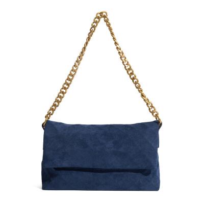 China Diamond Bag 2022 high quality new chain geometric thick shoulder bag fashionable frosted genuine leather women's armpit texture bag the retro for sale