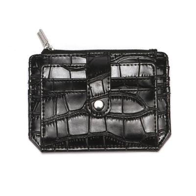 China New Fashion Custom PU Leather Crocodile Pattern Card Holder Women Men Credit Card Wallet Purse Leather Pocket 2022 ZFNHF032 for sale