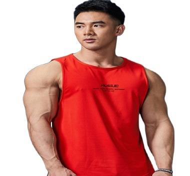 China Loose Breathable Silk Men's Vest Muscle Training Running Fitness Elastic Sweat-absorbent Vest for sale