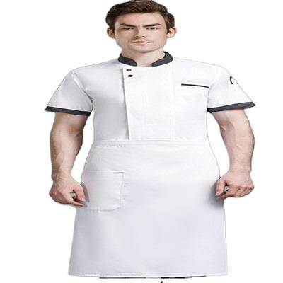 China Ice Silk Breathable Mesh Summer Men's Chef Hotel Kitchen Slim Hotel Catering Short Sleeve Ice Silk Coveralls for sale