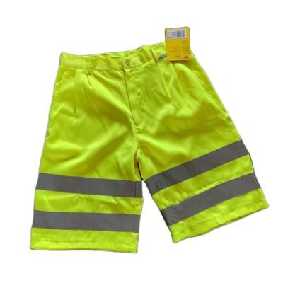 China Water Resistant Hi Vis Work Shorts Yellow High Work Wear Viz Cargo Pants Polycotton Half Short Pants for sale