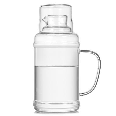 China Sustainable Hot Selling Heat Resistant Hand Made Borosilicate Glass Pitcher With Lid for sale