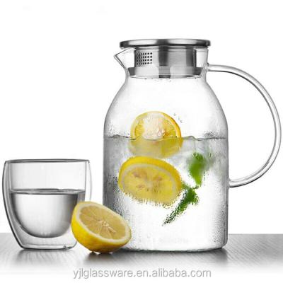 China 100% Viable Hot Selling Wholesale Price 1800ml Mouth Pitcher Blown Glass Borosilicate for sale