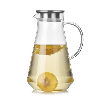 China Sustainable Hot Selling Blown Mouth Pitcher 1500ml Heat Resistant Glass Set for sale