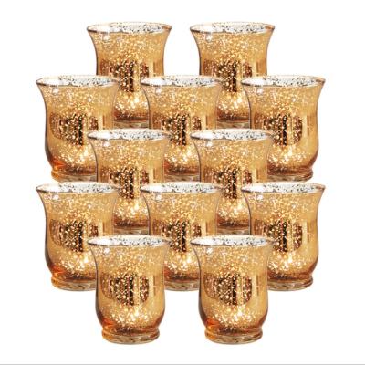 China Home Decoration Amason Design Wholesale Fancy Gold Hurricane Hot Selling Glass Candle Holder for sale