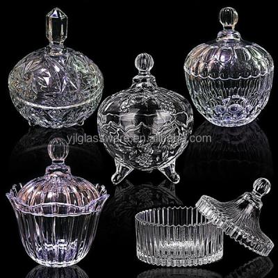 China Promotional Food Contact Safe Wholesale Price Crystal Glass Hot Selling Sugar Bowl With Lid for sale