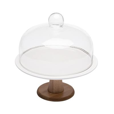 China Wholesale Price Available Different Sizes Viable Hot Selling Glass Cake Stand With Glass Dome for sale