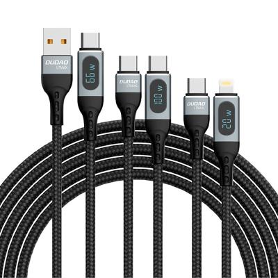 China Mobile Phone Amazon Hot Selling Customize OEM 1M Nylon Braided 100W Palladium Quick Charging Cable With Display Type C To Type C Data Charger Cable for sale