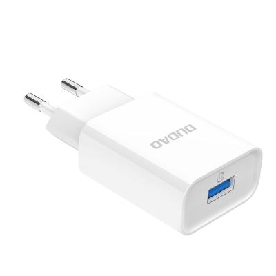 China UniversalÂ   ISO9001 CE Factory Made 1 Year Warranty RoHS EU Plug Single USB Wall Charger Adapter QC3.0 Left Charger For Mobile Phone for sale