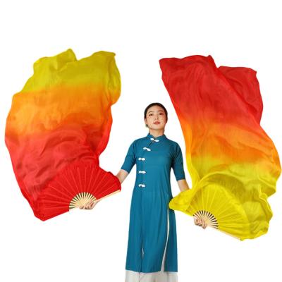 China Wholesale Silk Prop Belly Dance Veils Hand Dye Bright Light 100% Silk One Pair (L+R) Or 2pcs Color Straight Customized Size for sale