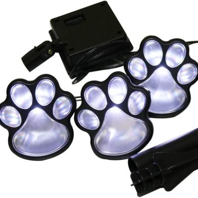 China Garden Paw Design Decorative Lamp Solar Animal Outdoor Solar Paw Print Garden Lights for sale