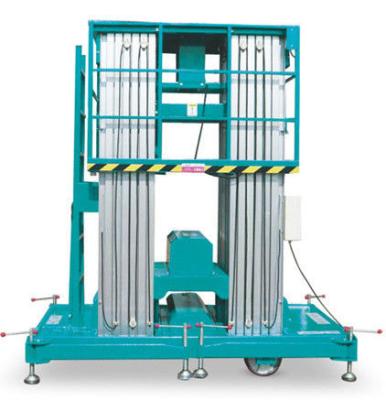 China Waterproof Aluminum Work Platform Single / Double Mast Hydraulic Lift Ladder for sale