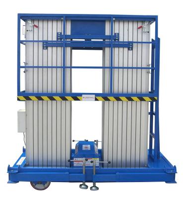 China Double Mast 10m Aluminum Work Platform 200kg With Explosion - Proof Lock Valve for sale