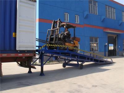 China Blue 10 Ton Mobile Dock Ramp For Container , Portable Loading Ramps For Trucks for sale