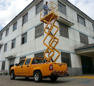 China De Op een voertuig gemonteerde Lading met geringe geluidssterkte van het Werkplatforms 300kg met 6m Maximum Hoogte Te koop