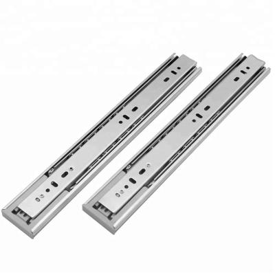 China 3 Fold+Full Extension 45mm Width 3 Fold Automatic Soft Narrow Steel Drawer Slide Rail for sale