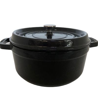 China Sustainable 10pcs China Supplier Black round 24cm Enamel pot cookware for Morden Kitchen for sale