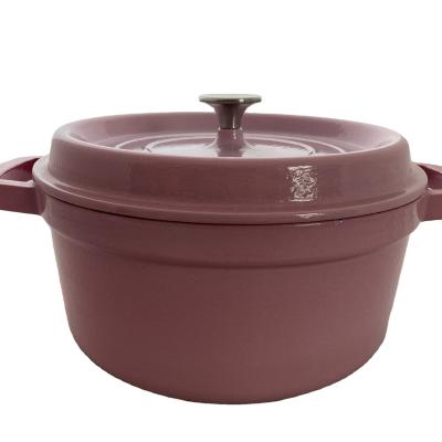 China Sustainable 10pcs China Supplier Pink round 24cm Enamel pot cookware for Morden Kitchen for sale