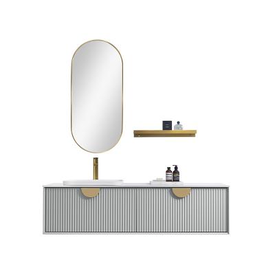 China Modern Floating Bathroom Installation Bathroom Cabinet Luxury Basin Sink With Mirror Cabinet for sale