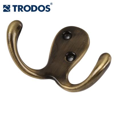 China Modern hot sale high quality antique brass retractable double nickel clothes hat coat hooks for sale