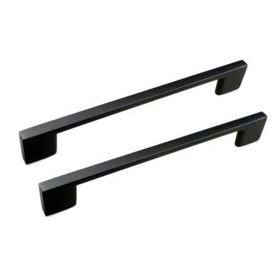 China Trodos Modern Matt Black Aluminum For Kitchen Cabinets Door Pull Bedroom Cabinet Handle Hardware Furniture Handles for sale