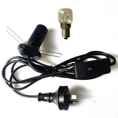 China Australian home appliance salt lamp power cord with on/off switch and E14 holder for sale