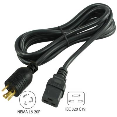 China North American COMPUTER Standard NEMA L6-20P To IEC C19 Locking Power Cord for sale