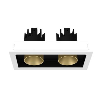 China Modern Hotel Adjustable Square Gu10 Recessed LED Grill Downlight Fixture High Quality Project Grill Lights for sale