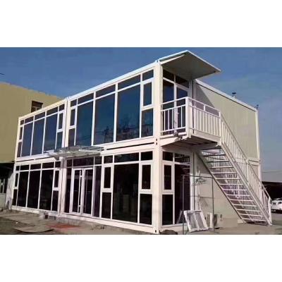 Cina Easy Assemble Steel Structure 20ft 40ft Double Layer Glass Container Prefabricated Office Building Prefab House in vendita