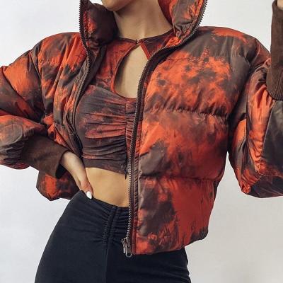 China 2021 Winter Stripper Jacket Women's Warm 100% Cotton Tie Dye Bread Coat Anti-wrinkle For Ladies Ladies Winter Coats for sale