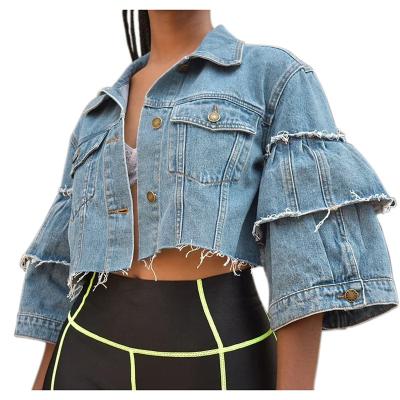 China 2012 sustainable mogedeng fashion plus size short denim girls jackets for sale