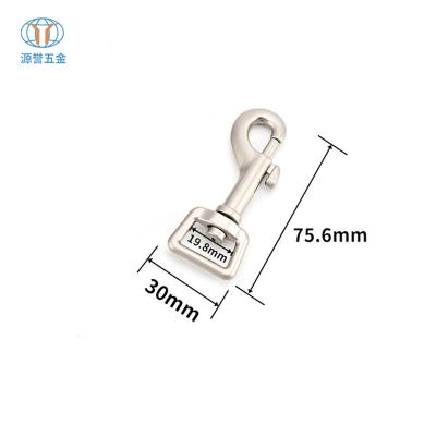 China Wholesale Zinc Alloy Swivel Lobster Clasp Metal Snap Hook Swivel Flat Square Snap Hook For Dog Rope for sale