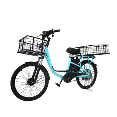 China Wholesale Standard Electric Food Delivery E Bike Front And Rear Electric Cargo Basket 350W 40V City E Bike for sale