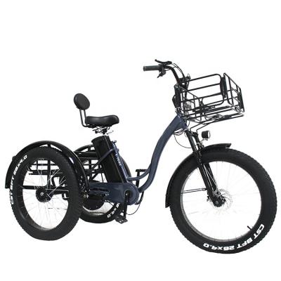 China Wholesale 26Inch 250w Adult Ebike Tricycle 36v Battery 3 Steel Wheels Electric Cargo Bike for sale