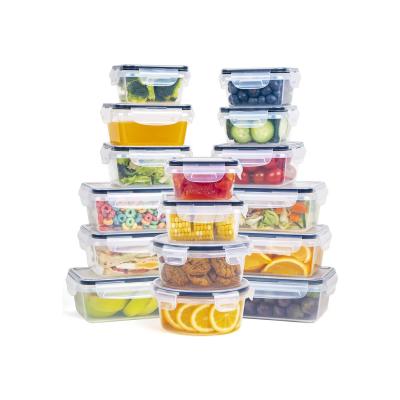 China Wholesale 16pcs PP Clear Plastic Food Storage Containers Meal Prep Bowl Fresh Preservation BPA Free for sale