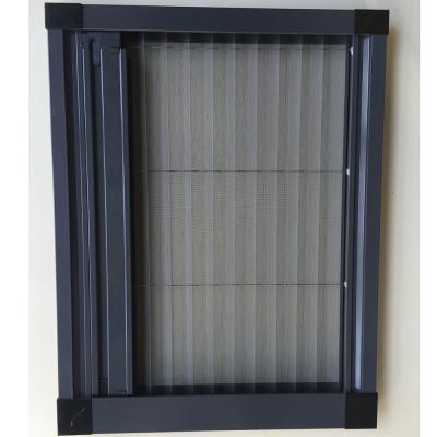 China Aluminum Folding Screen Window With Pleated Shutter And Mosquito Fly Insect Screen for sale