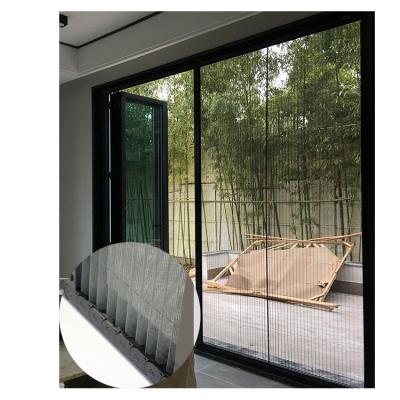 China Modern Barrier Free Pleated Pleated Mesh Screen Folding Fly Door Screen Mesh Screen Sliding Screen Door for sale