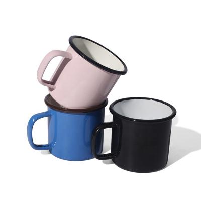 China Sustainable Specializing in the production of enamel cup picture color logo can be customized drinking water utensils advertising gifts for sale