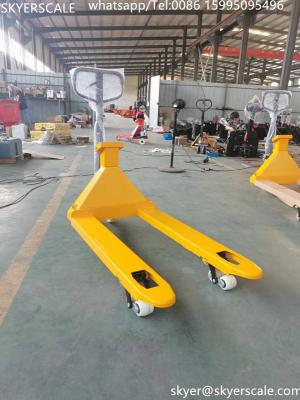 China 3000kg Weighing Manual Hydraulic Hand Pallet Truck With Weigh Scale for sale