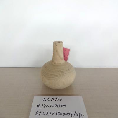 China China Newest Traditional Style Flower Wooden Flower Pot Decorative Vase Wooden Vase With Hand Made for sale